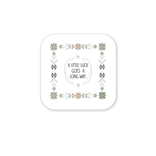 The "A Little Luck Goes a Long Way Magnet" by Mirabilia Boutique features vintage floral borders and an elegant phrase at its center, making it a charming lucky accent for your space.