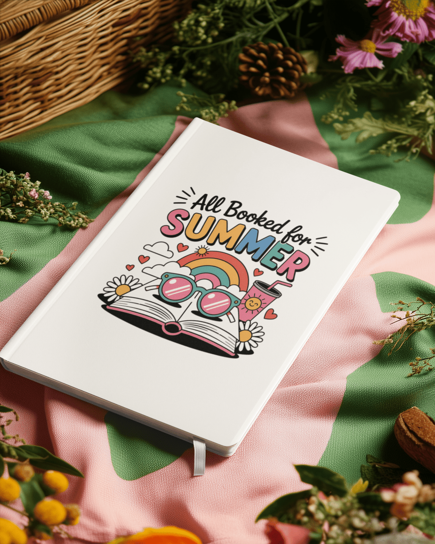 The All Booked for Summer Journal by Mirabilia Boutique features a colorful cover, making it the perfect fun stationery gift for bookworms and summer reading lovers.