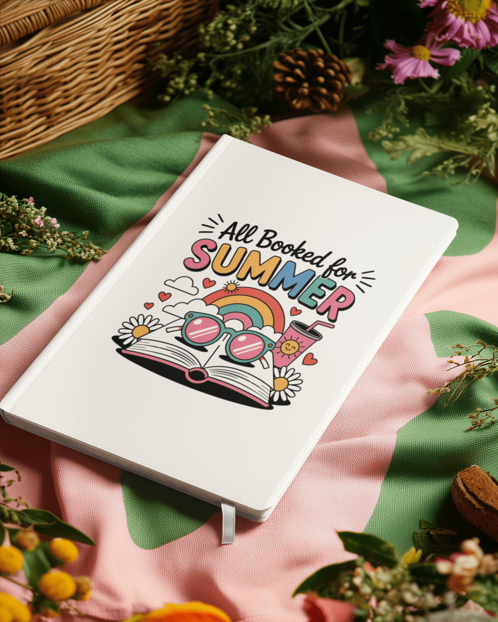 The All Booked for Summer Journal by Mirabilia Boutique features a colorful cover, making it the perfect fun stationery gift for bookworms and summer reading lovers.