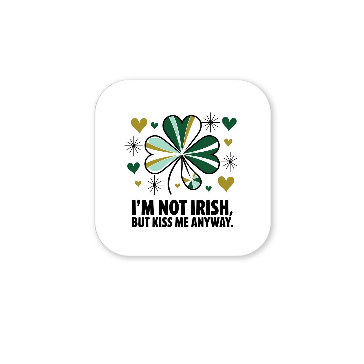 Add festive flair with the Kiss Me Anyway Funny St. Patrick’s Day Magnet by Mirabilia Boutique—featuring bold text and shamrock accents, it’s perfect as quirky Irish party décor or paired with a matching coaster for extra charm.