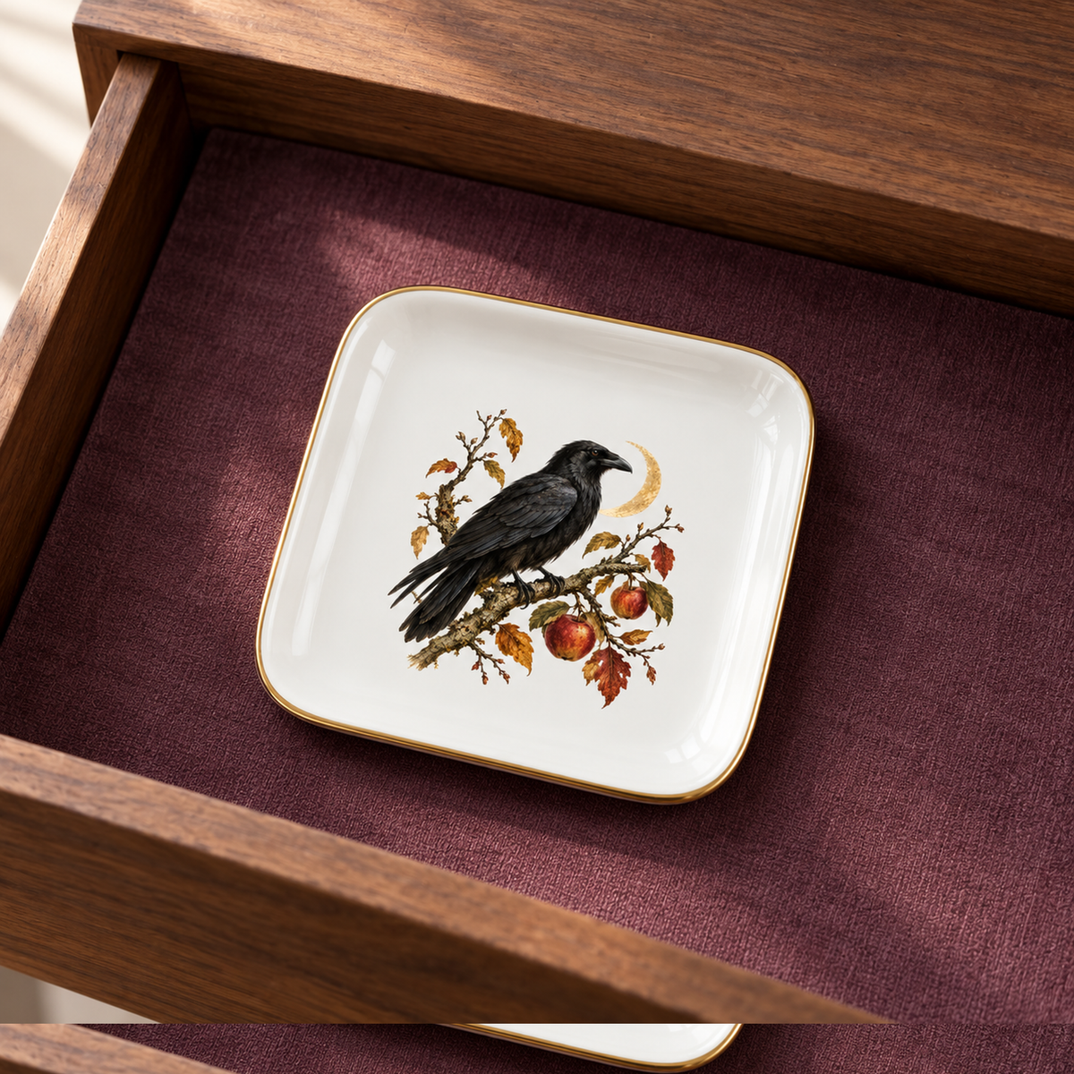 The Orchard Sentinel Raven Jewelry Tray