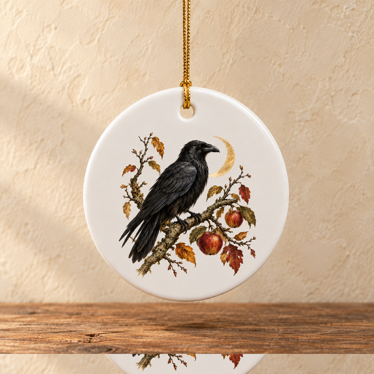 The Orchard Sentinel Raven Ceramic Ornament