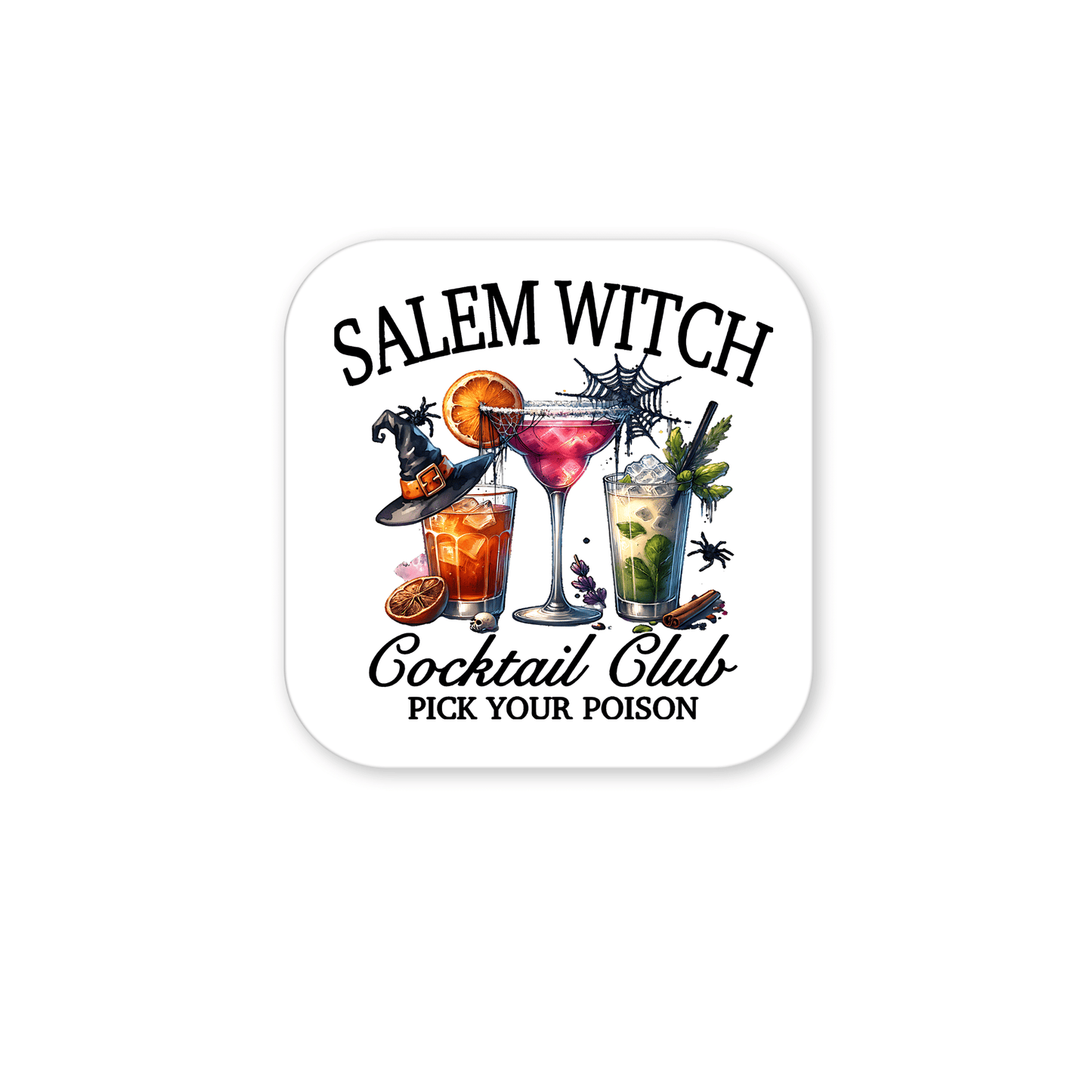 Add witchy flair to your home with the Salem Witch Cocktail Club Magnet by Mirabilia Boutique—perfect Halloween fridge decor or a unique cocktail gift.