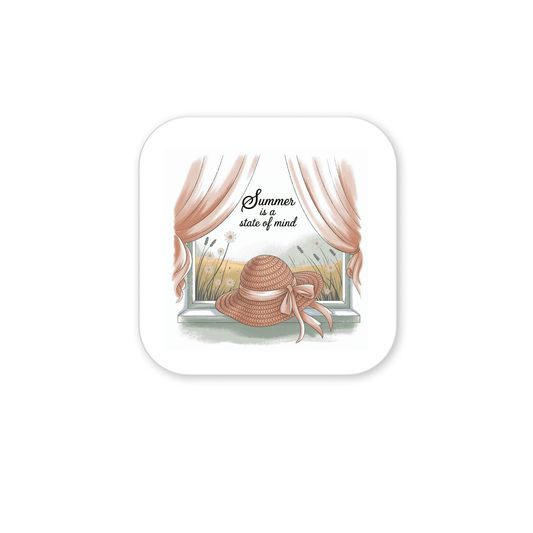 The Summer Is a State of Mind Magnet by Mirabilia Boutique is a soft cottagecore fridge art piece, perfect as whimsical home décor or a charming summer gift.