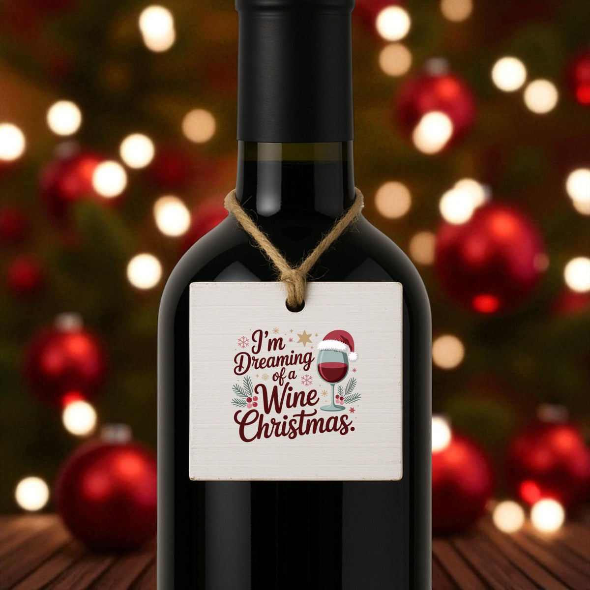The Mirabilia Boutique Christmas Wine Tags Set of 6 adds festive flair to any bottle—funny holiday decorations featuring Santa hats, perfect for gifting or inspiring your own Christmas wine tags.